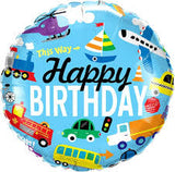 Happy Birthday Transport Foil Balloon
