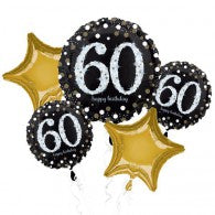 Black & Gold 60th Birthday Balloon Gift