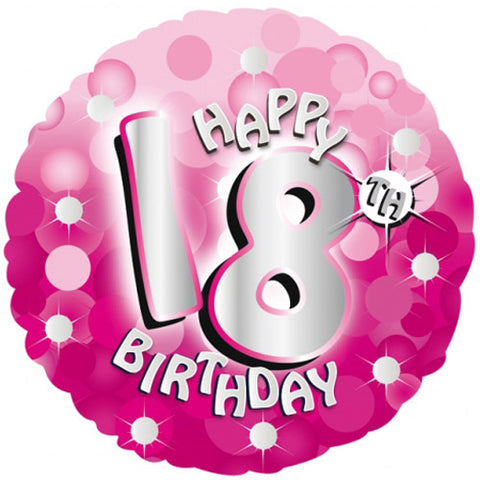 18th Birthday Pink Sparkle Foil Balloon