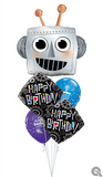 Happy Birthday Robot Balloon Bouquet