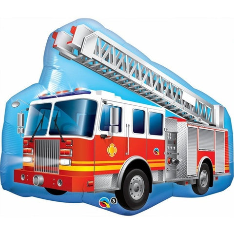 Fire Truck with Ladder Shape Foil Balloon