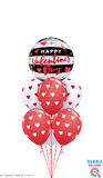 Happy Valentine's Day Bubble with Hearts Balloon Bouquet