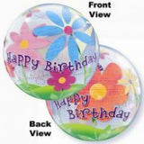 Happy Birthday Funky Flowers Bubble