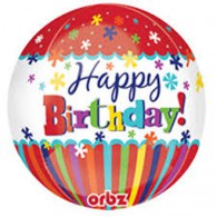 Birthday Stripes & Bursts Orbz Balloon