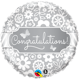 Silver Congratulations Foil Balloon