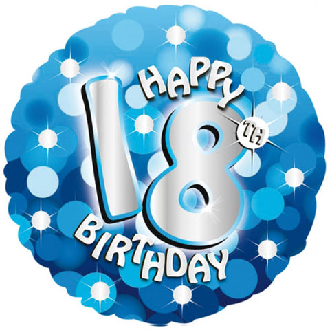18th Birthday Blue Sparkle Foil Balloon