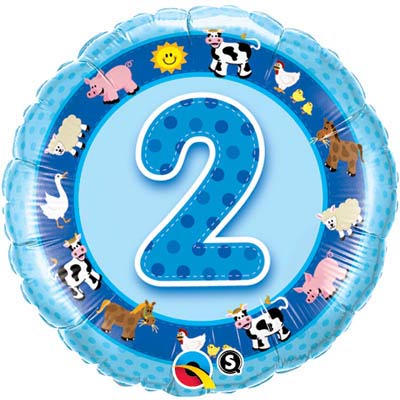 2nd Birthday Blue Farmyard