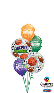 Happy Birthday Bubble Sports Balloon Bouquet
