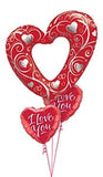 Red Link  Heart Filigree Balloon Gift
