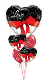 Love Heart Ribbon Balloon Gift