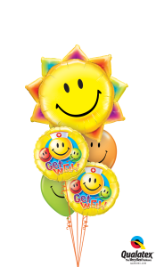 Get Well Smiley Sun Balloon Bouquet