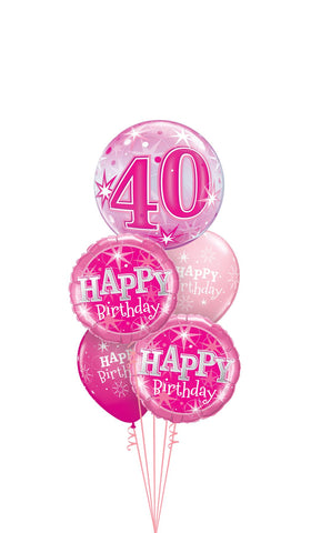 Pink Sparkle Bubble Balloon Gift (age 21, 30, 40, 50, 60 Available)