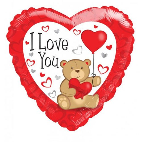 I Love You Teddy Heart Balloon Foil Balloon