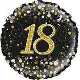 18 Fizz Black & Gold Foil Balloon