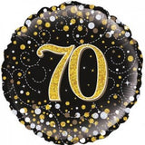 70 Fizz Black & Gold Foil Balloon