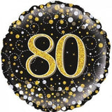 80 Fizz Black & Gold Foil Balloon