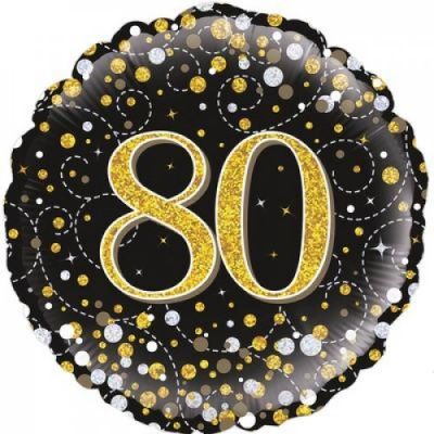 80 Fizz Black & Gold Foil Balloon