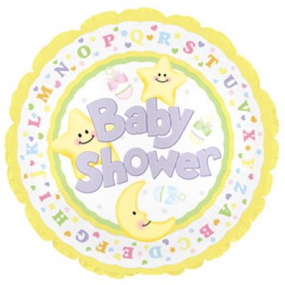 Baby Shower Moon & Stars Foil Balloon