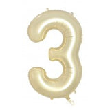 Number 3 Luxe Gold Foil Balloon