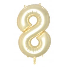 Number 8 Luxe Gold Foil Balloon
