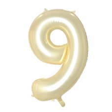 Number 9 Luxe Gold Foil Balloon