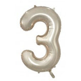 Number 3 Champagne Foil Balloon