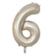 Number 6 Champagne Foil Balloon