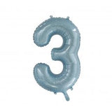 Number 3 Light Blue Megaloon Number (86cm)