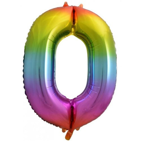 Number 0 Rainbow Megaloon (86cm)