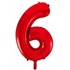 Number 6 Red Megaloon Number (86cm)