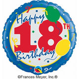 Happy 18th Birthday Blue Foil Balloon