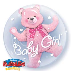 Baby Girl Bear Double Bubble