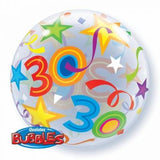 30 Stars & Streamers Bubble Balloon