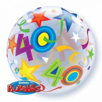 40 Stars & Streamers Bubble Balloon
