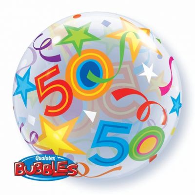 50 Stars & Streamers Bubble Balloon