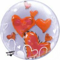 Lovely Floating Hearts Double Bubble Balloon
