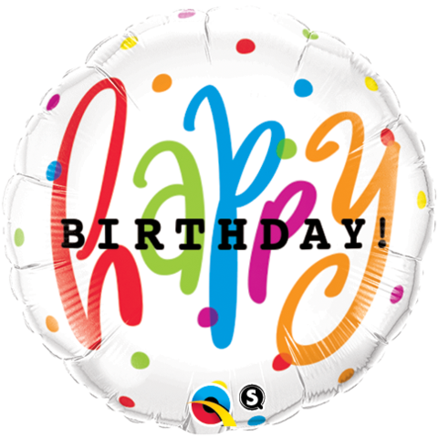 Happy Birthday Cursive script Foil Balloon