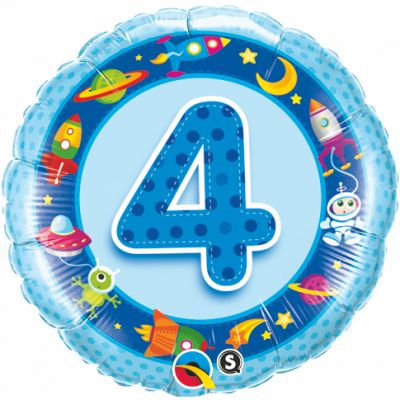 Blue 4 Space Foil Balloon