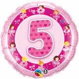 Pink 5 Ballerina Foil Balloon