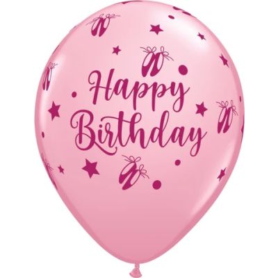 5 x Ballerina Happy Birthday Latex Balloons (2 - 3 Days float time)