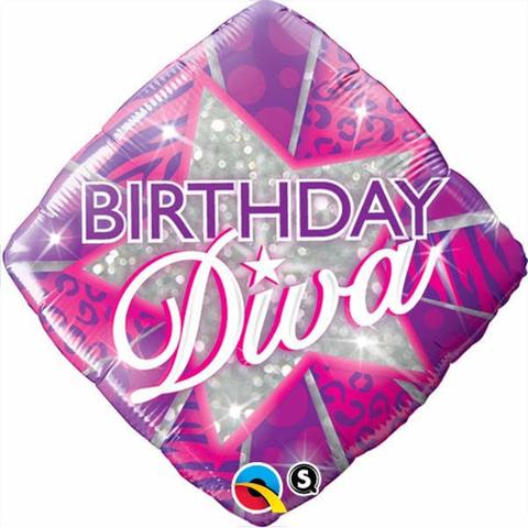 Birthday Diva Diamond Foil Balloon