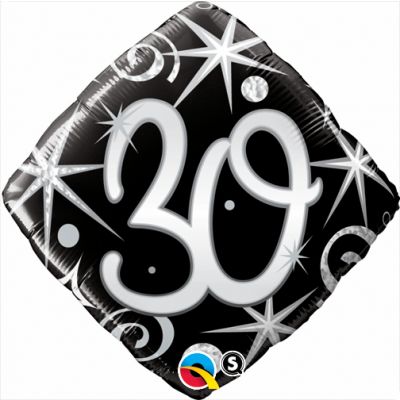 30 Elegant Sparkles Foil Balloon - Number Balloon
