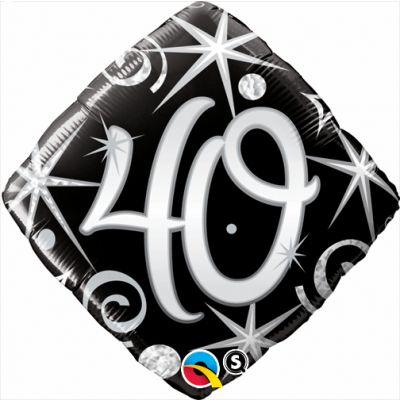 40 Elegant Sparkles Foil Balloon - Number Balloon