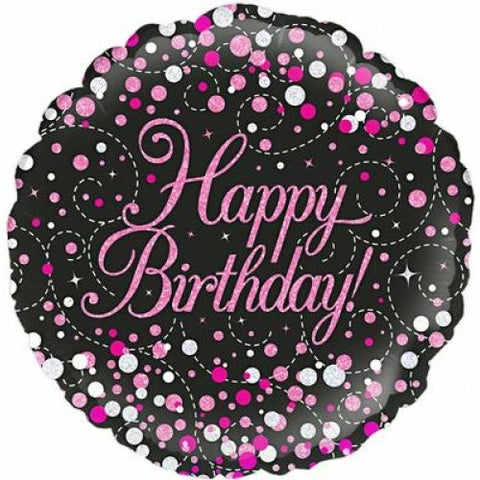 Happy Birthday Pink Fizz Foil Balloon