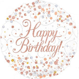 Happy Birthday Fizz Rose Gold Foil Balloon