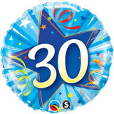 30 Blue Star Foil Balloon