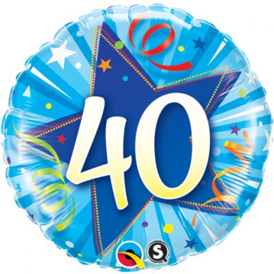 40 Blue Star Foil Balloon