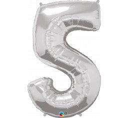 Number 5 Silver Megaloon (86cm)