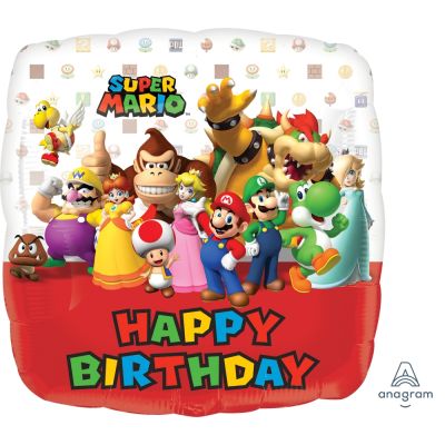 Super Mario Happy Birthday Foil Balloon