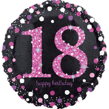 18 Pink & Black Sparkles Foil Balloon